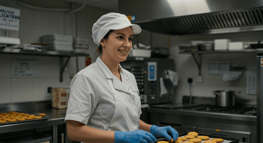 Woman cooking in a professional kitchen